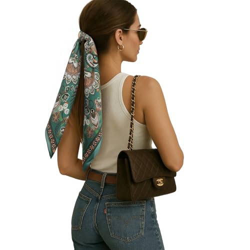 RIIQIICHY Women Head Hair Scarf Like Satin Silk Scarf Sleeping Hair Wrapping Night 27.5" - color: C001