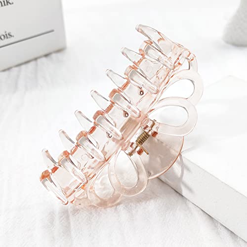 Bphne 4 Pack Clear Hair Clips for Women – 3.5 Inch Butterfly Banana Clips, Non Slip Strong Hold Jaw Clamps, Transparent Hair Clips for Thick or Thin Hair