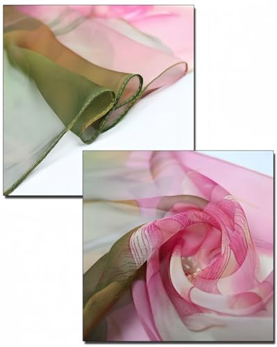 MINIDORA Lightweight Scarves for Women Elegant Floral Pattern Scarf Shawls Sunscreen Head Shawls - color: Style 1-green