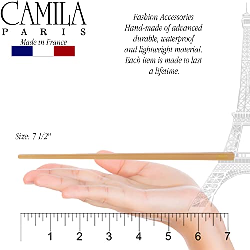 Camila Paris CP3380 French Twist Stick Hair Pin, Set of 2 Beige, Girls Chopsticks Hair Pins for Girls Spiral Updo Chignon Bun Holder, Styling Hair Accessories for Women, Made in France - color: Beige