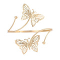Upper Arm Cuff for Women, Simple Sexy Harness Armlet Bracelet with Crystal Adjustable Upper Arm Chain Bangle Arm Band for Women - color: Gold Butterfly