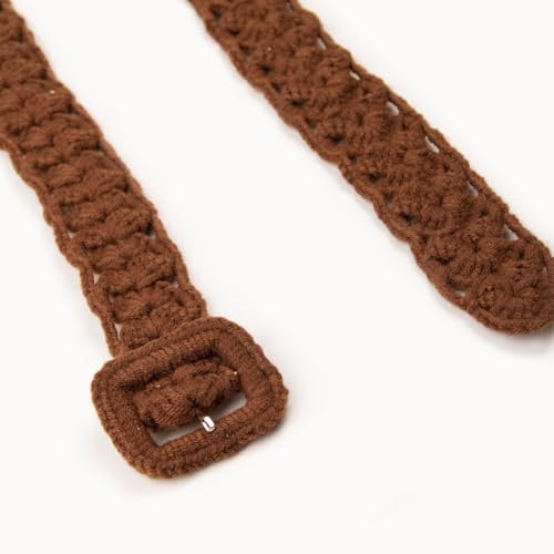 Simple Trendy Soft Cotton Rope Braided Woven Boho Waist Belt for Women Girl Medieval Bohemian for Dress Jeans