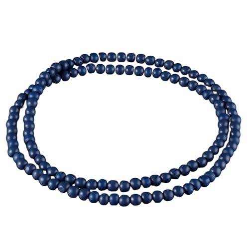 Punk Cool Colorful 8mm Wood Beads Chunky Strand Chunky Necklace Natural Wooden Chain Unisex Hip Hop Handmade African Statement Retro Bohemian Jewelry for Women Men - color: blue