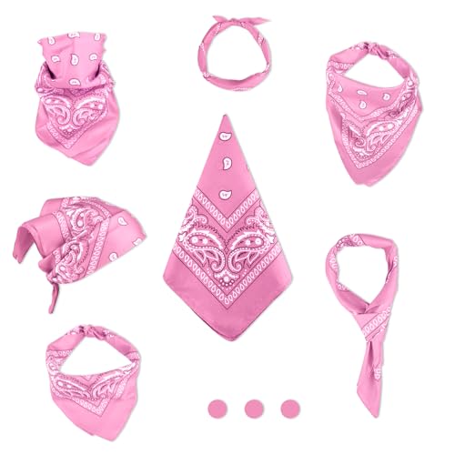 NACHLYNN 10/20pcs Paisley Bandanas Assorted Bandanas Cowboy Polyester Headbands Square Scarf Headwear - color: Pink