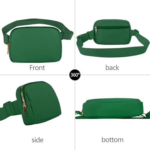 VOROLO Fanny Pack For Women And Men Crossbody Bag Belt Bag with Adjustable Strap Graduation Gifts Deep Green - color: Deep Green, style: 1 Pack Fanny Pack