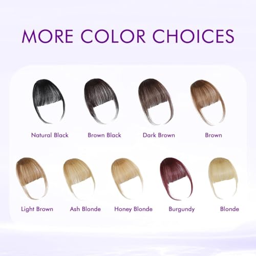 100% Real Human Hair Extensions Wispy 18# Hair Clip on bangs for women Fringe with Temples Hairpieces Faux Bangs for Daily Wear - color: 18#, size: Wispy Bangs