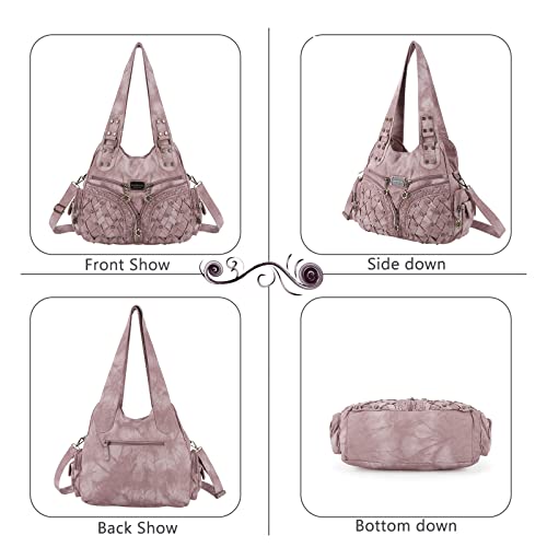 Angel Barcelo Purses for Women Large Shoulder Bag Soft Hobo Bags for Women - color: Dark Pink