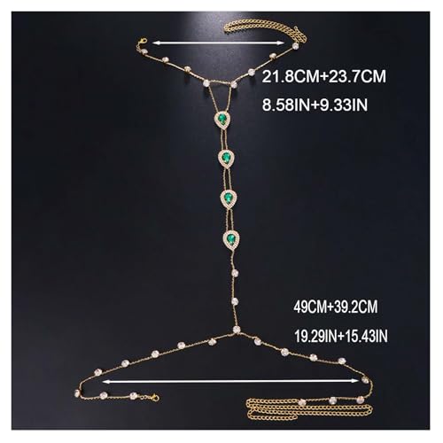 Full Rhinestone Harness Bra Body Chain for Men & Women - Sexy Bikini Crystal Bra Lingerie Festival Rave Waist Chain Body Accessories Jewelry - color: Gold