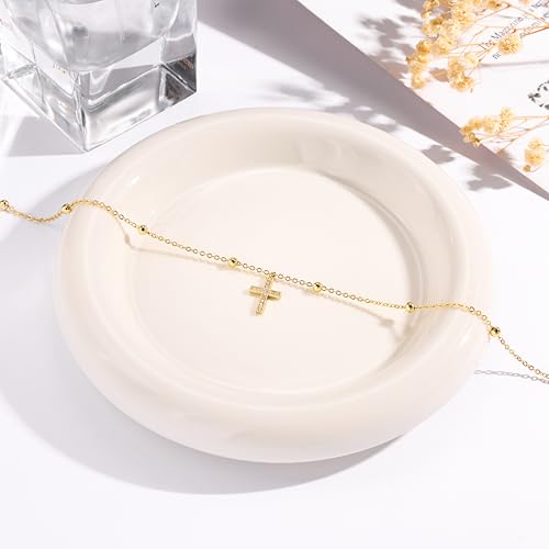 CHESKY Waist Beads for Women, Dainty 14k Gold Plated Waist Chain Beach Accessories Cute Belly Chain Body Chain Gold Chain Belts for Women Summer Beach Jewelry for Womens Gifts Rave Outfits for Womens - style: Cross