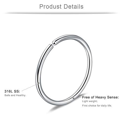 Ruifan 6-30PCS Non Pierced Stainless Steel Clip on Closure Round Ring Fake Nose Lip Helix Cartilage Tragus Ear Hoop Earrings Jewelry 20G - color: 30PCS - Mix Color 1#