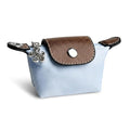 Wuflyover Coin Purse for Women, Mini Nylon Change Purse with Keychain, Small Zip Pouch for Coins, Cash, Cards (blue) - color: blue