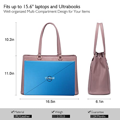 LOVEVOOK Laptop Tote Bag for Women 15.6 Inch Waterproof Leather Computer Bags Women Business Office Work Bag Briefcase Light Purple - color: Light Purple 15.6 Inch, size: 15.6 inch