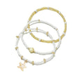Boho Multilayer Anklet for Women Beach Shell Starfish Pearl Beaded Ankle Bracelets Adjustable Waterproof Summer Foot Chain Jewelry - color: White starfish