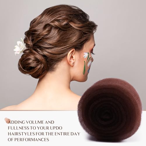 YGQQOY Hair Sponge for Updo,Hair Filler, Hair Donuts for Updos,Volume Hair Bumps Tool, Hair Padding,Dark Brown - color: Dark Brown
