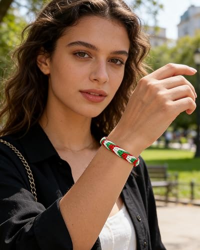 Iran Bracelet for Men Women Country Flag Color Wrist Wrap Bracelet Boho Green White and Red Patriotic String Thread Bracelets Iranian Protection and Lucky Jewelry Accessories - color: A2：iran bracelet