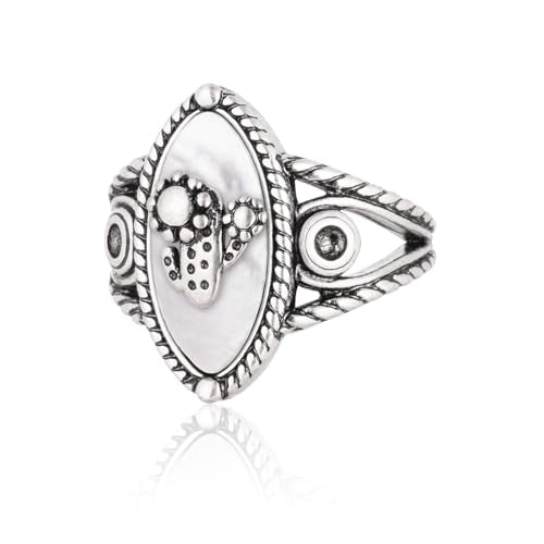 Montana West Wrangler Western Couture's Bohemian Turquoise Cuff Ring for Women Cowgirl Size 7 - color: Silver-Gray