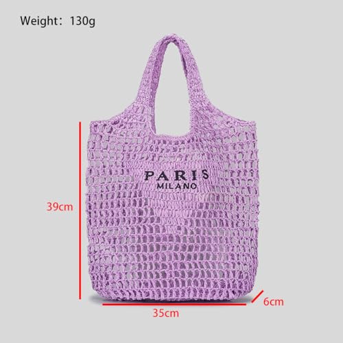 Covelin Women's Handwoven Straw Tote Bag – Lightweight, Large Capacity Boho Beach Bag