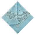 Single Pack Bandanas 60s Premium Cotton Soft Thin Handfeel Large Handkerchief for Men and Women - color: 1 Pack-light Blue