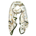 Long Silk Like Scarf Lightweight Satin Scarves Large Sunscreen Shawl Wrap for Women - color: 005.birds and Flowers Beige