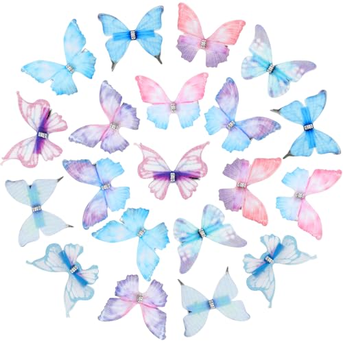 20Pcs Moving Glitter Hair Clips, Fairy Hair Accessories for Women and Teens, Colorful 90s Clips (Blue) - color: Blue