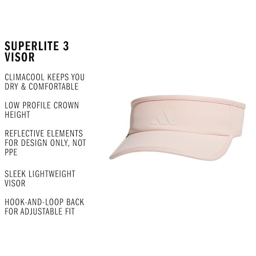 adidas Women's Superlite Visor – Lightweight Moisture-Wicking Running Tennis Hat - color: Blush Pink/Pink Tint/3