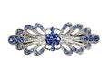 Faship Blue Small Mini Floral Hair Barrette Clip - color: Blue
