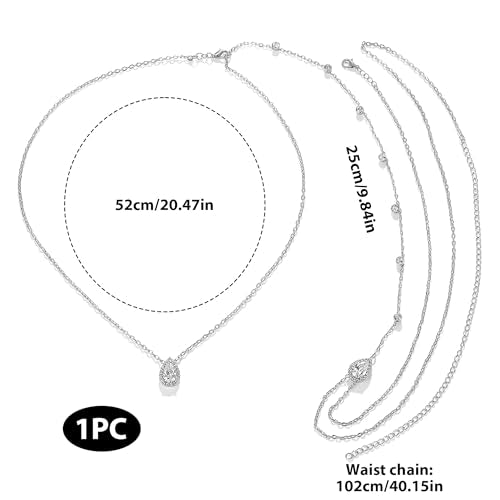 Women's Backdrop Necklace Elegant Bride Body Chain For Women Dainty Back Jewelry Backless Dress Or Wedding Gown Adjustable Women Accessory