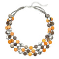 Noessla Layered Beaded Chunky Necklace for Women Boho Two-color Shell Statement Necklace Fashion Collar Costume Jewelry Gifts for Mum - color: Brown