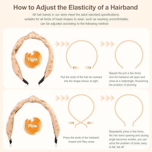 DiyJibb Headbands for Women Girls - 6PCS Stylish Top Knotted Headbands - Knotted Headband for Women - Head Bands Wide Hairband Hair Accessories - color: Love-01
