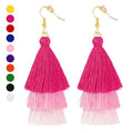 Earrings for Women Dangling, Layered Tassel Earrings Fringe Earrings Bohemian Studs Drop Earrings - color: Light Pink
