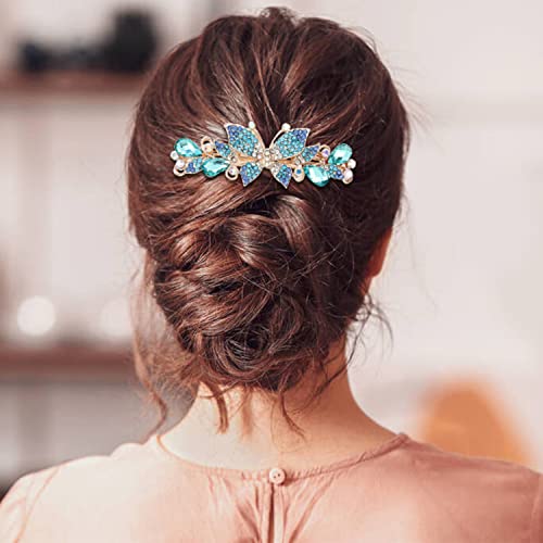 inSowni 4 Pack Luxury Glitter Sparkly Jeweled Gems Crystal Rhinestone Butterfly Metal French Hair Barrettes Fancy Bling Alligator Snap Butterflies Hair Clips Headpieces Accessories for Women Girls - color: 4 Pack Fancy Glitter Decorative Butterfly Rhinest