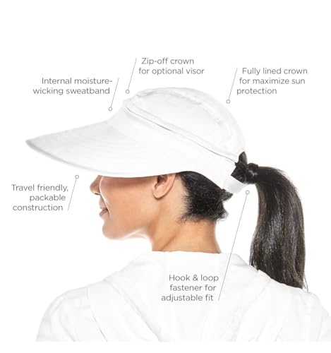Women's Zip-Off Visor - UPF 50+ Sun Protection - Bel Aire - color: White