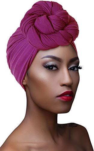 HOMELEX Head Wraps Turbans Stretch Jersey Knit Headwraps Wrap Turban Scarf Tie for Women - color: Pp