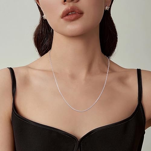 Gacimy 925 Sterling Silver Rope Chain for Women Men, 1.2mm 1.5mm 1.8mm Width 16 18 20 22 24 Inches Length - size: 18 Inches, style: 1.2MM-Width