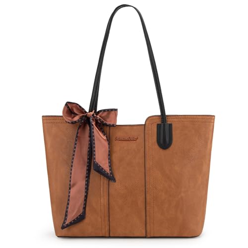 Montana West Tote Bags for Women Top Handle Satchel Purses - color: Amber Brown