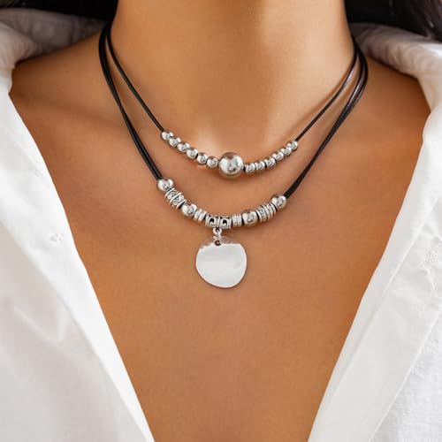 Sora Tuki Cowgirl Necklace Western Necklaces for Women Cowboy Necklace Country Necklace Cowgirl Jewelry for Women Western Choker Necklaces Boho Necklace for Women Turquoise Bead Leather Necklace - style: 1 - Coin