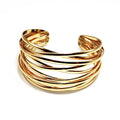 YBMYCM Chunky Gold Cuff Bracelet for Women Gold Line Web Wrist Cuff Bangle Bracelet Fashion Costume Jewelry - color: Gold