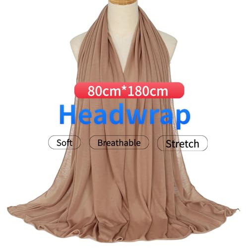 Harewom Head Wraps for Black Women Stretch Head Scarf Long African Hair Wraps Turban Headwraps Jersey Headbands - color: 1pcs -Camel