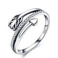 KUNSIR 925 Sterling Silver Rings Classic Cubic Zirconia Eternity Promise Statement Anniversary Wedding Bands Engagement Rings for Women Infinity Forever Love Ring Size 7-9 - style: 1-Encircling Arrow Ring