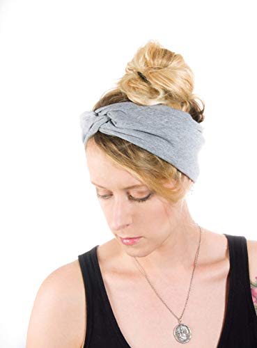 Twist Headband Extra Wide Scrunch Turban (Light Heather Gray) - color: Light Heather Gray