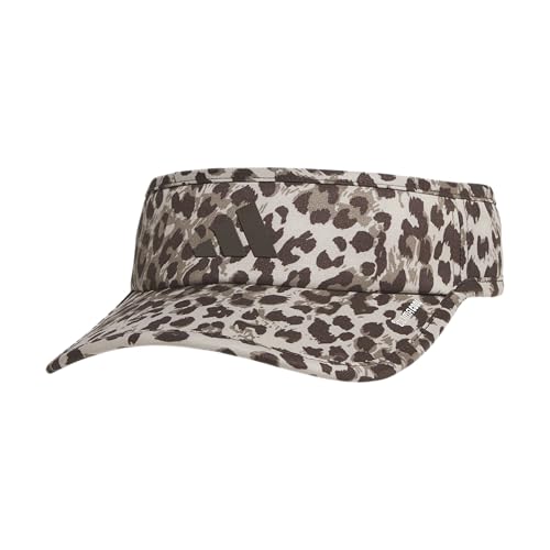 adidas Women's Superlite Visor – Lightweight Moisture-Wicking Running Tennis Hat - color: Leopard Crystal Linen-dark Brown/Dark Brown/3