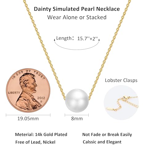 Trinckle Pearl Necklaces for Women, Gold Pearl Choker Single Pendant Necklace Layered Daisy Jewelry for Prom Birthday Gifts, Prom Wedding Strands for Bride Bridesmaids as Beach Summer Accessories - style: Single necklace