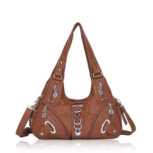 Angelkiss Hobo Purses and handbags for Women Satchel Handbag Women Purses Large Daily Shoulder Bags | Purses - color: Brown