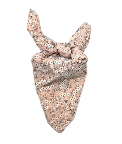 Shanlin Unisex Cotton Square Bandanas Scarves 24x24 - color: Floral2-apricot
