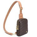 INICAT Women's Small Sling Bag, Lightweight Everyday Vegan Leather Crossbody Purse for Daily Essentials and Travel Light - color: Brown Checkered, size: Small