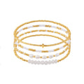 Dainty Gold Plated Pearl Crystal Beaded Bracelets Set for Women 14K Gold Plated Bead Pearl Beads Bracelet Stackable Paperclip Link Chain Bracelets Gold Plated Bracelets for Women Trendy Jewelry - color: Style10-cross pcs