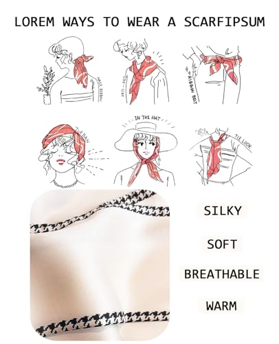 Head Scarf Purse Handle Neck Satin Hair Scarfs For Bag Lightweight Silky Long Thin Women's Fashion Scarves 59 * 5.9” - color: H24-the Black Diamond-shaped Area(59*5.9inch)