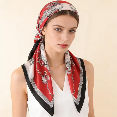 Silk Scarf Mulberry Silk Fashion Scarves Long Lightweight Shawl Wrap … - color: W02