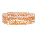 Noessla Beaded Boho Stretch Bracelet Colorful Stackable Crystal Beads Bracelets Trendy Costume Jewelry Mothers Day Gifts for Women - color: Orange
