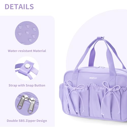 ECOHUB Small Gym Bag for Women, Mini Gym Duffle Bag with Wet Compartment, Bowknot Sports Bag, Cute Gym Tote Bag Dance Yoga Workout Travel Bags Lavender - color: Lavender